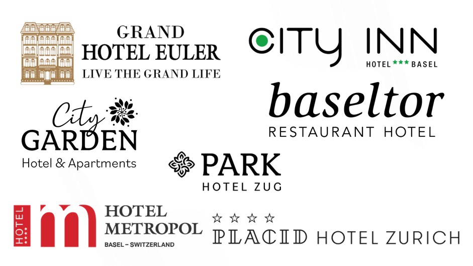 Logo City Garden, Parkhotel Zug, Hotel Euler, Metropol, CityInn, Placid Hotel